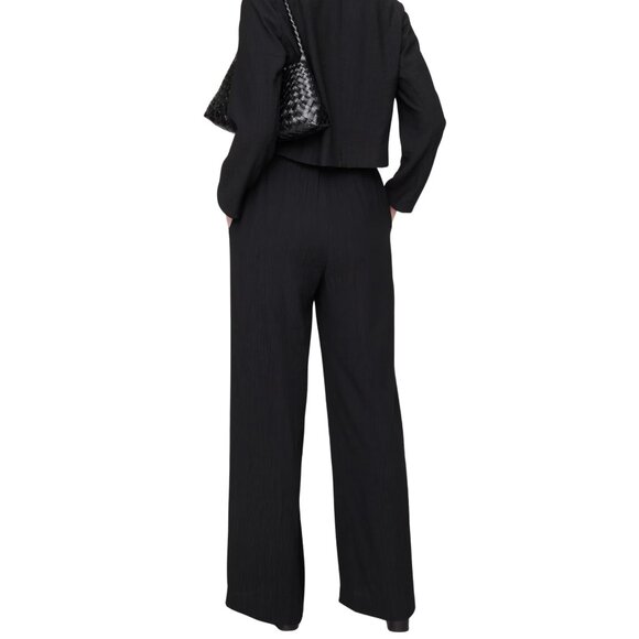 240. BANANA REPUBLIC High-Rise Wide-Leg Pull-On Crinkle Pant Black $130 NWT S - Picture 3 of 4
